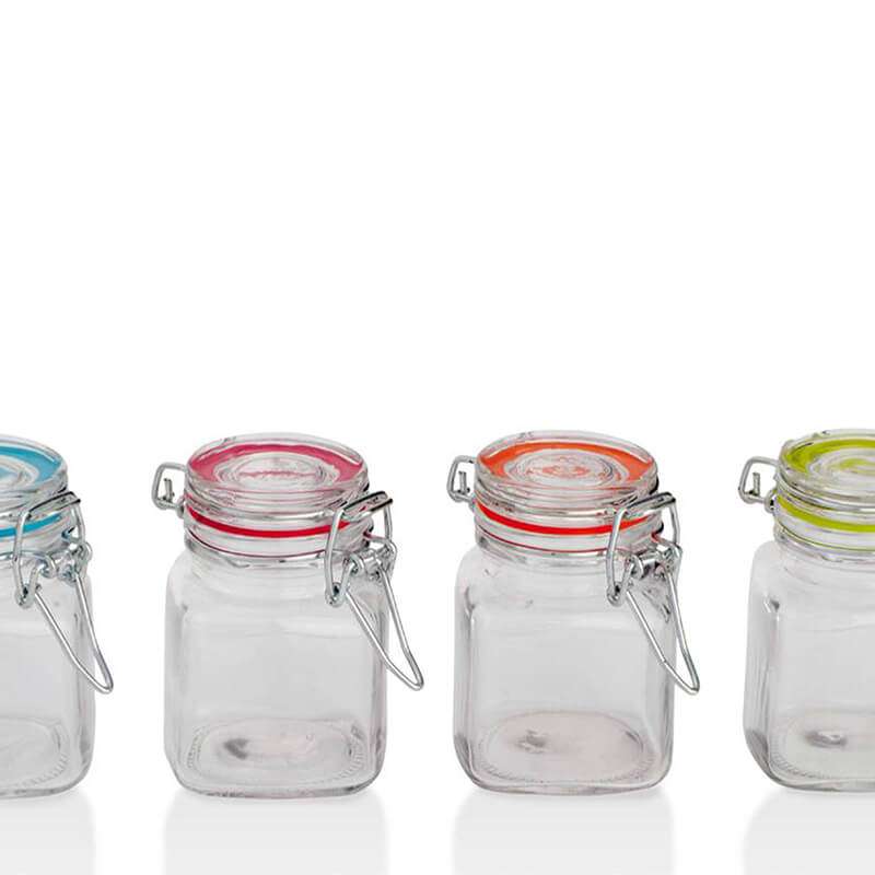 Sabichi Set of 4 Mini Glass Clip Jars