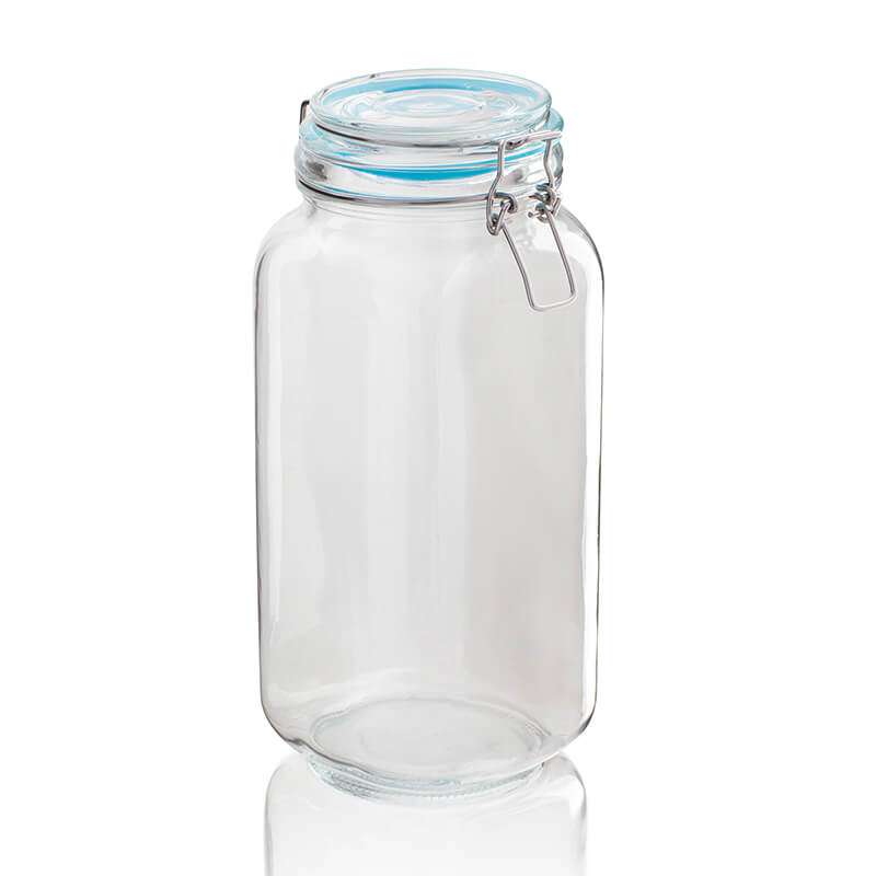 Sabichi Glass Clip Pasta Jar 2200ml, Blue Rim