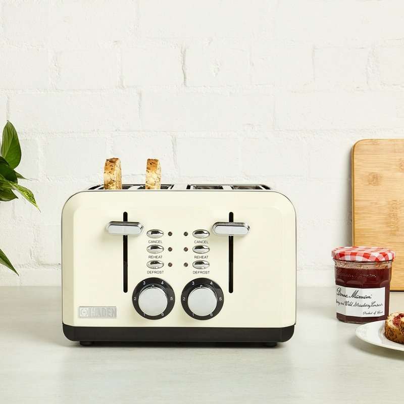 Haden Perth 4 Slice Toaster, Cream
