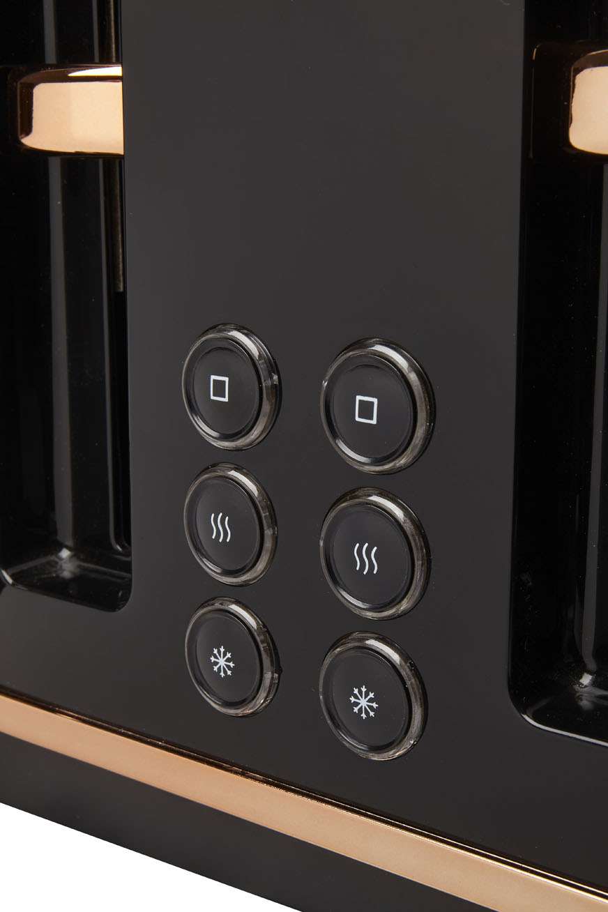 HADEN Salcombe Black & Copper 4 Slice Toaster 4 Haden Salcombe 4 Slice Toaster, Black and Copper