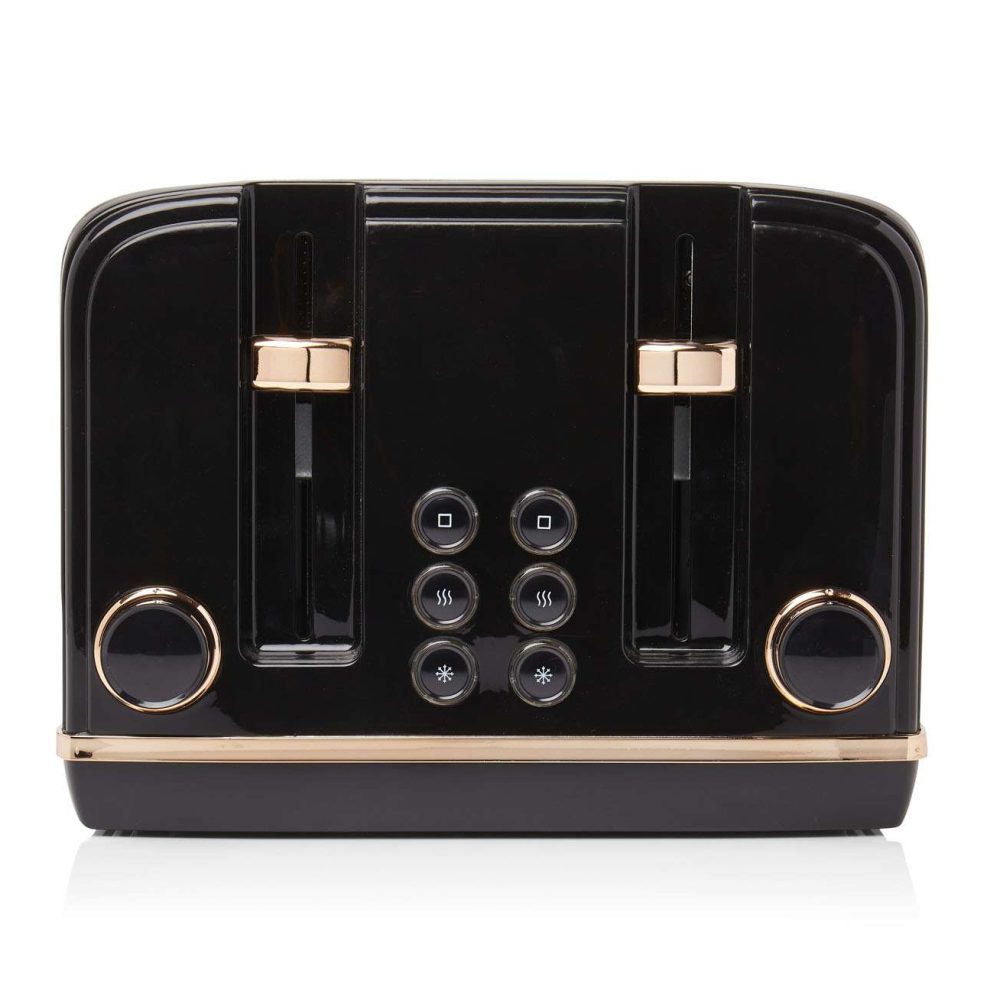 Haden Salcombe 4 Slice Toaster, Black and Copper