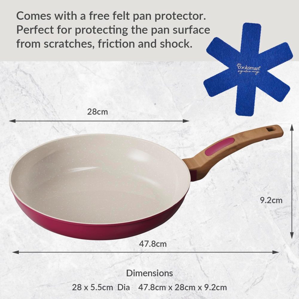 Cooksmart Signature Frying Pan 28cm Raspberry
