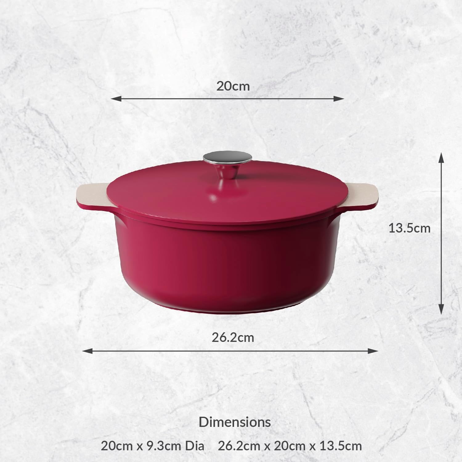 Cooksmart Signature Casserole Pot 20cm Raspberry