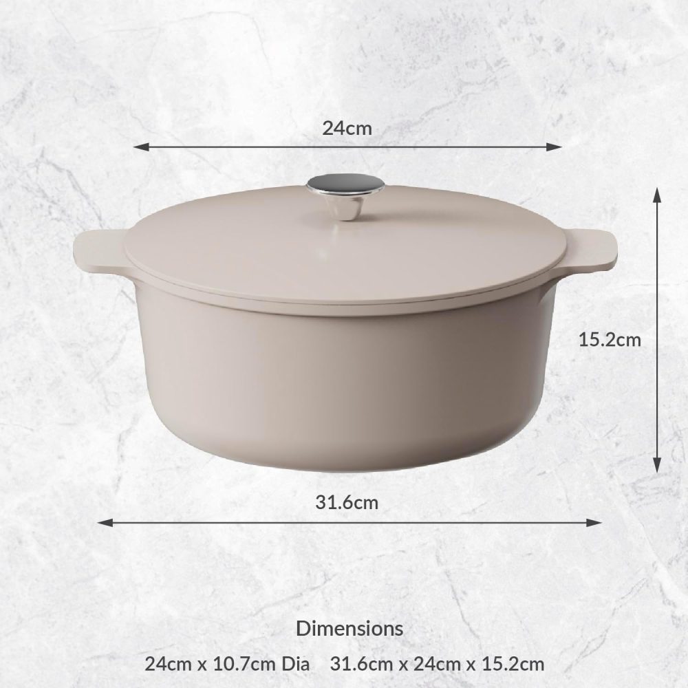 Cooksmart Signature Casserole Pot 24cm Ivory