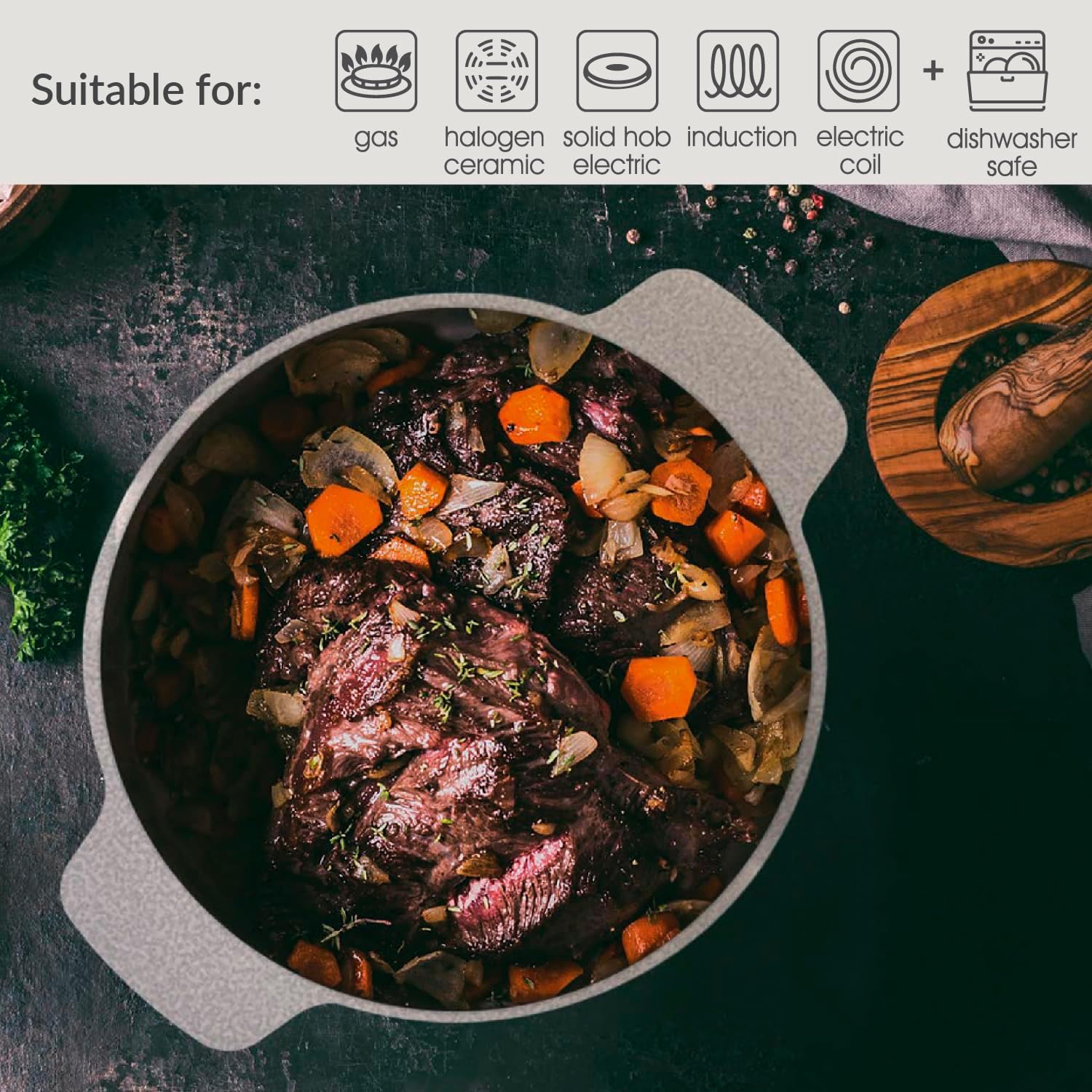 Cooksmart Signature Casserole Pot 24cm Marigold
