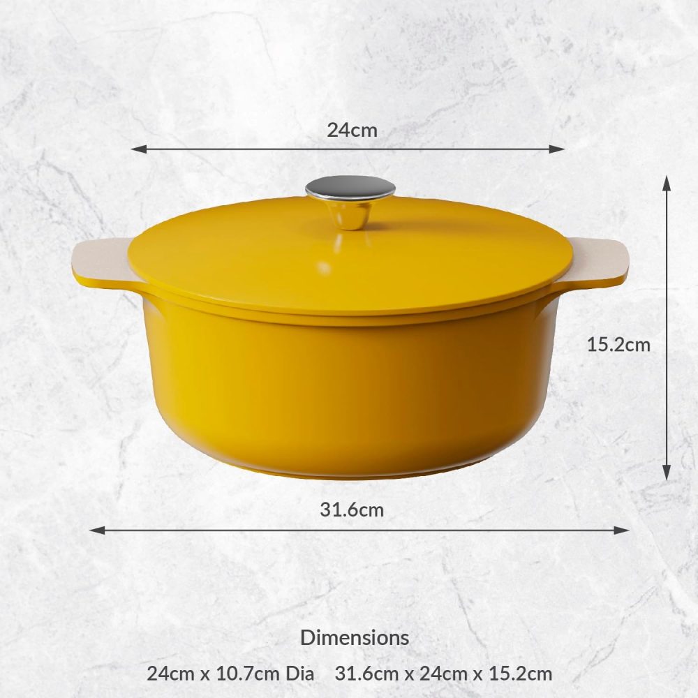 Cooksmart Signature Casserole Pot 24cm Marigold