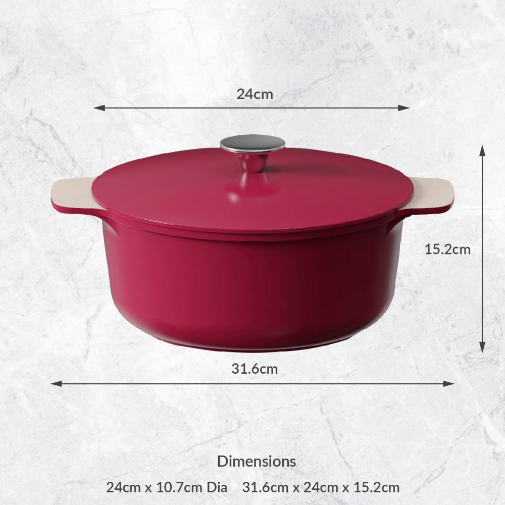 Cooksmart Signature Casserole Pot 24cm Raspberry