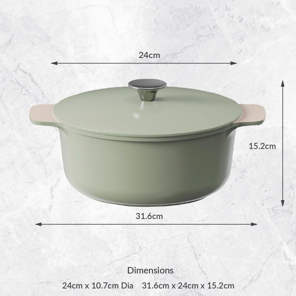 Cooksmart Signature Casserole Pot 24cm Sage Green