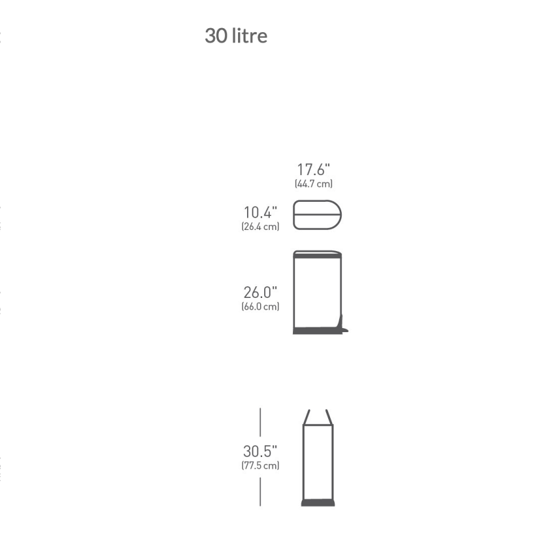 30 litre, FPP brushed steel, Butterfly 5 30 litre, FPP brushed steel, Butterfly