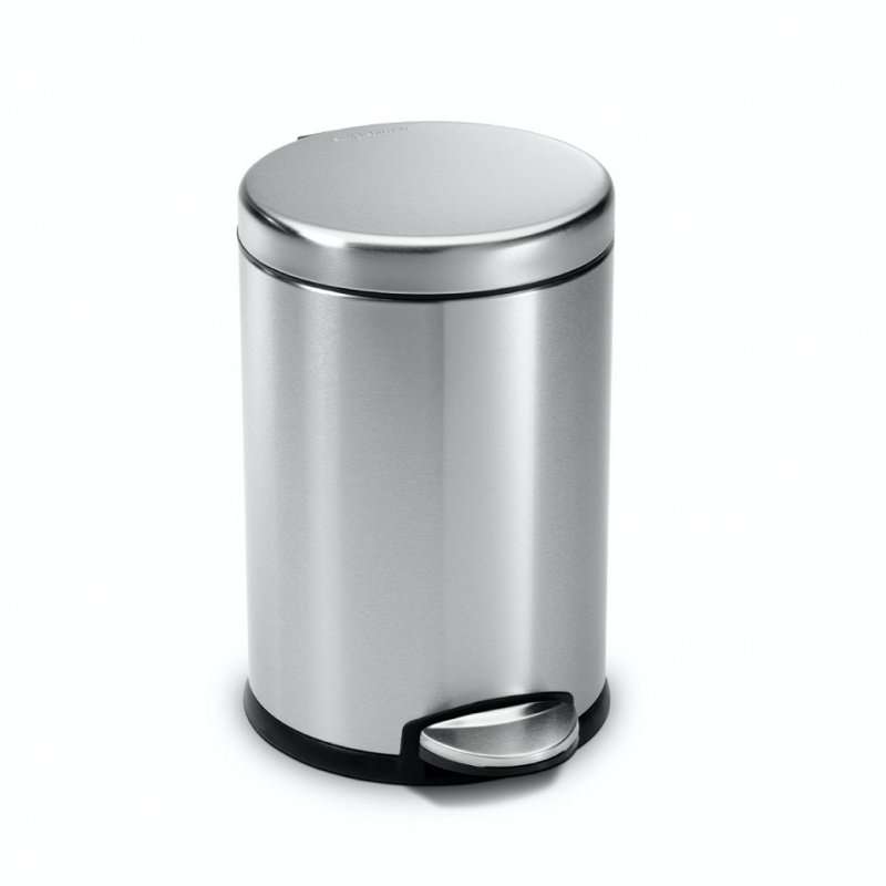 simplehuman Mini Round Pedal Bin 4.5L, Brushed Stainless Steel