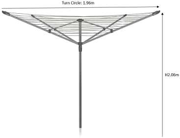 Addis 4 Arm 50m Rotary Airer with Ground Socket