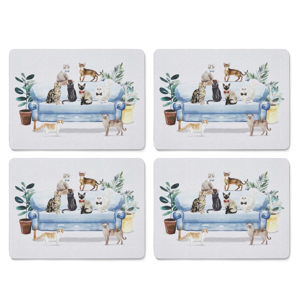 Cooksmart Curious Cats Set of 4 Placemats