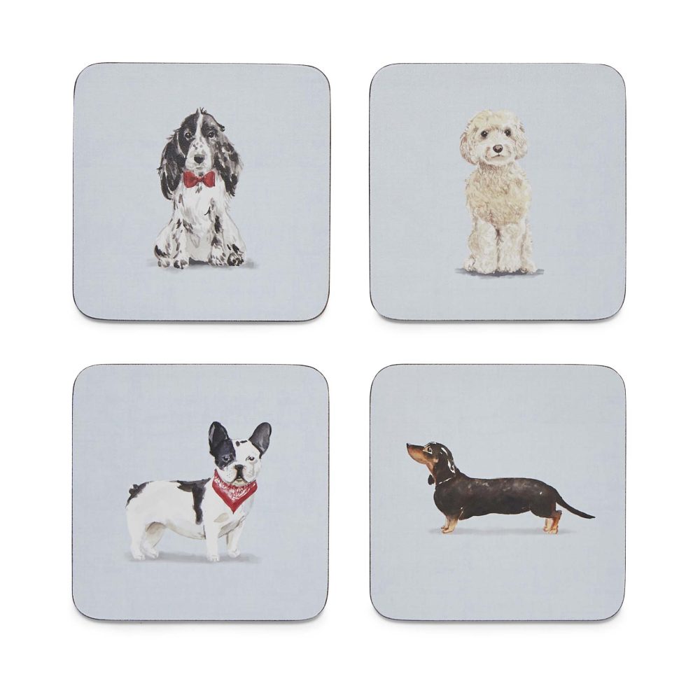 Cooksmart Curious Dogs Set of 4 Coasters