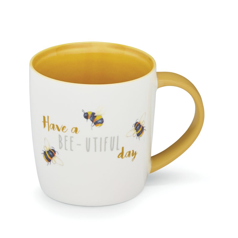 Cooksmart Bumble Bees Barrel Mug, Bee-utiful Day