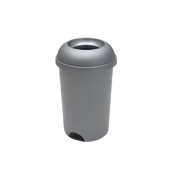 Addis 50L Open Top Return Scheme Bin, Metallic with Blue Lid