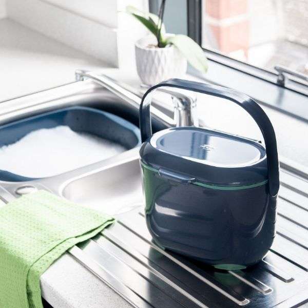 Addis 2.5L Compost Caddy, Blue/Sage Green