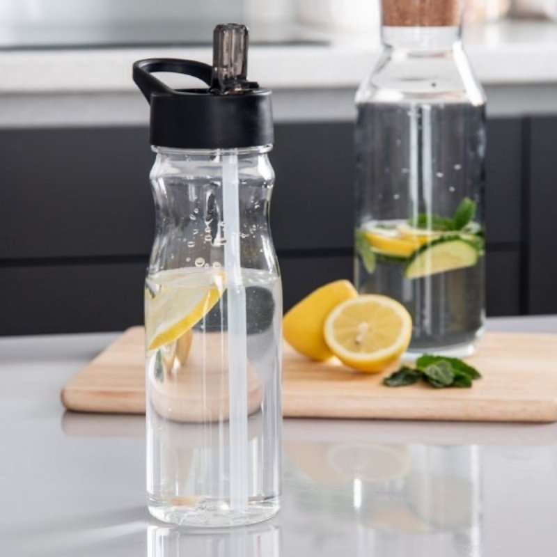 Addis 750ml Bottle with Straw, Black