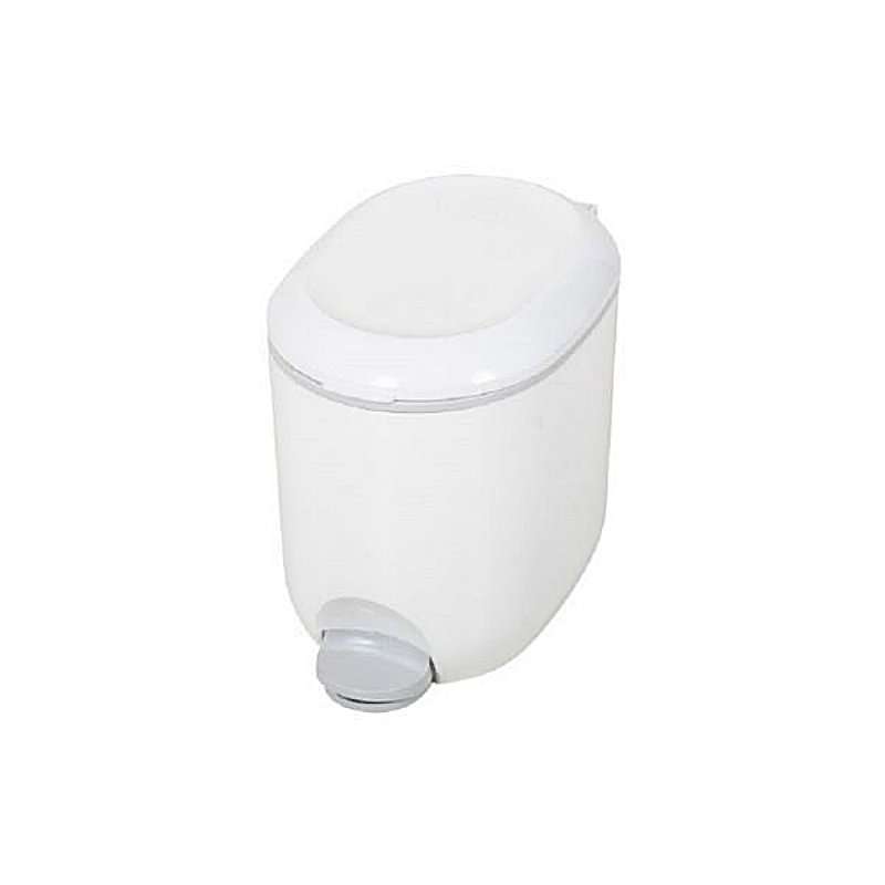 Addis Bathroom Pedal Bin, White/Metallic
