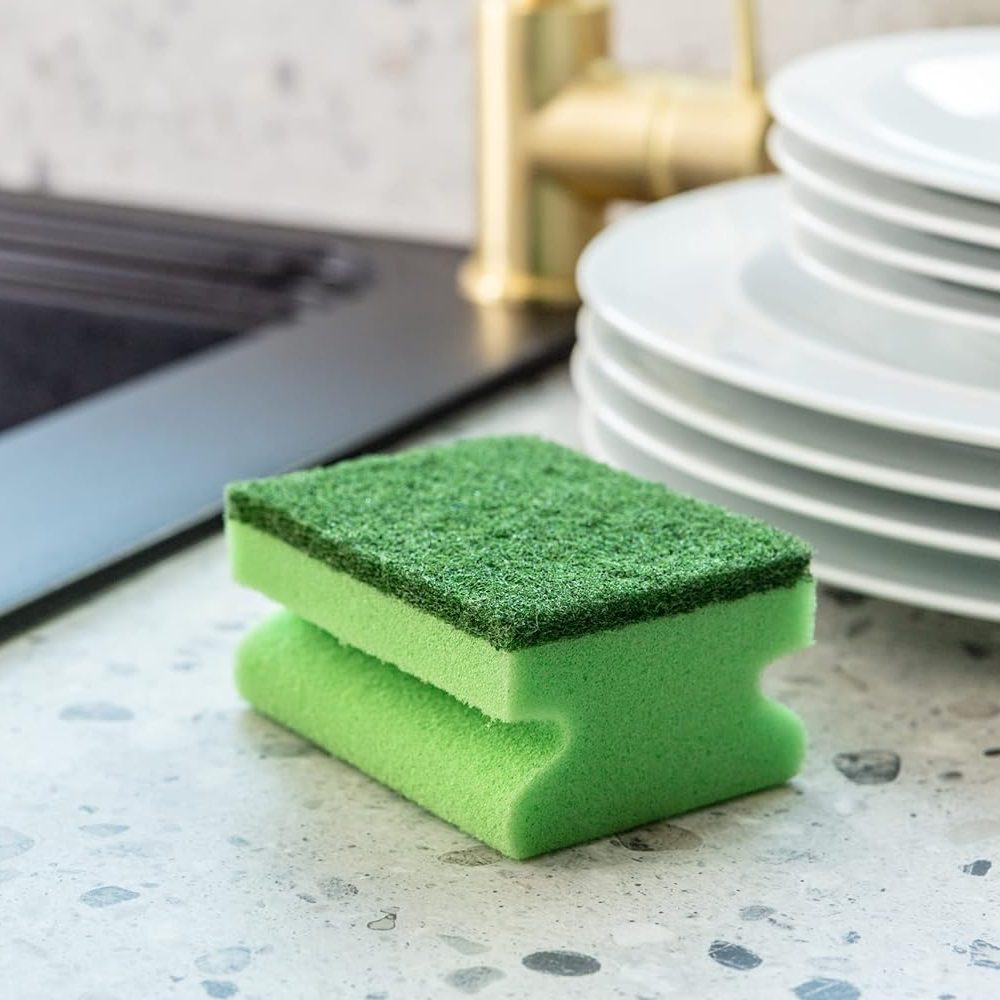 Fairy Dual Sponge Scourers with Crystals, Pack of 6