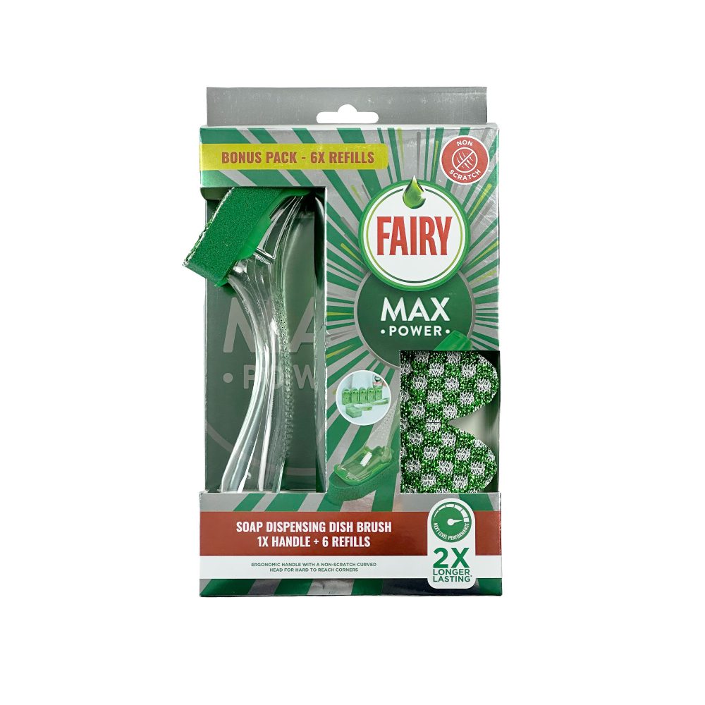 Fairy Max Power Soap Dispensing Dish Brush & Refills