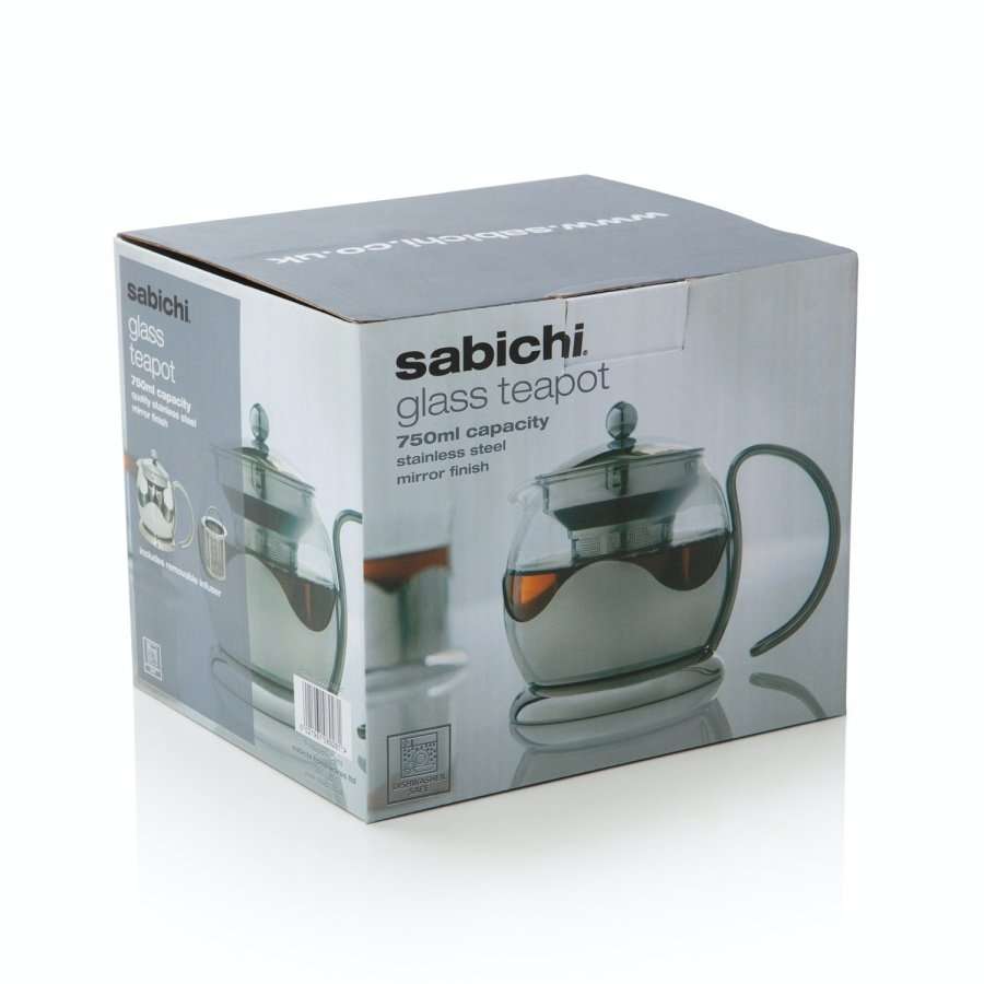 750ml Glass Teapot 4 Sabichi 750ml Glass Teapot with Infuser