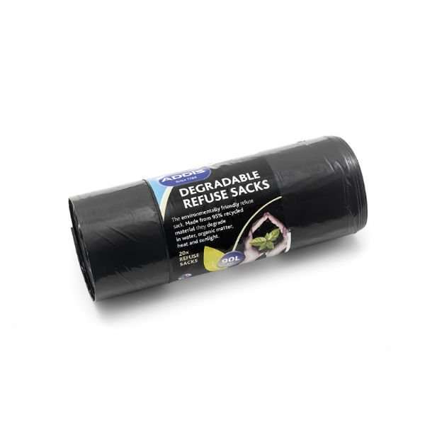 Addis 90L Degradable Refuse Sacks, Black