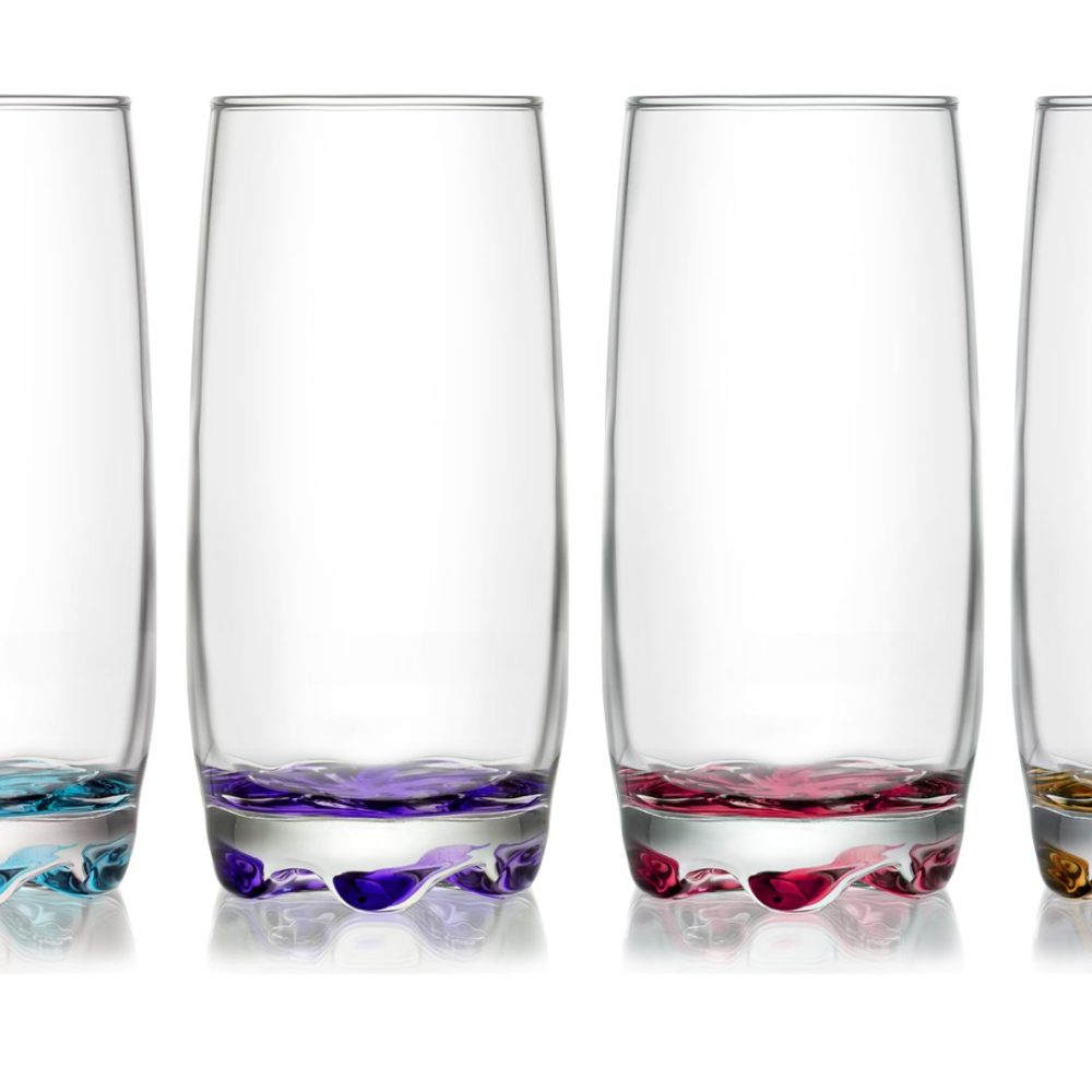 LAV Adora Coloured Base Highball Glass 390ml, Box of 6
