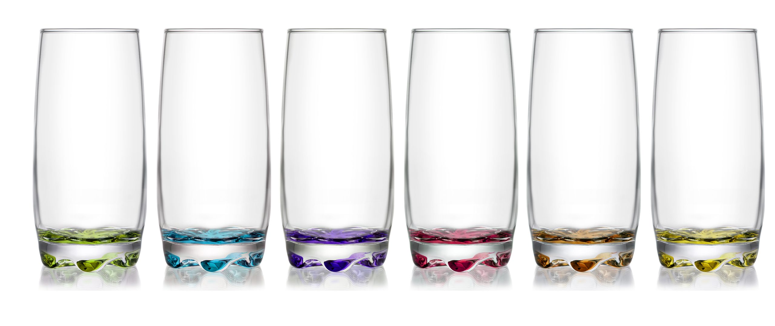 Rinkit Adora Coloured Hiball Glass - 390ml 1 LAV Adora Coloured Base Highball Glass 390ml, Box of 6