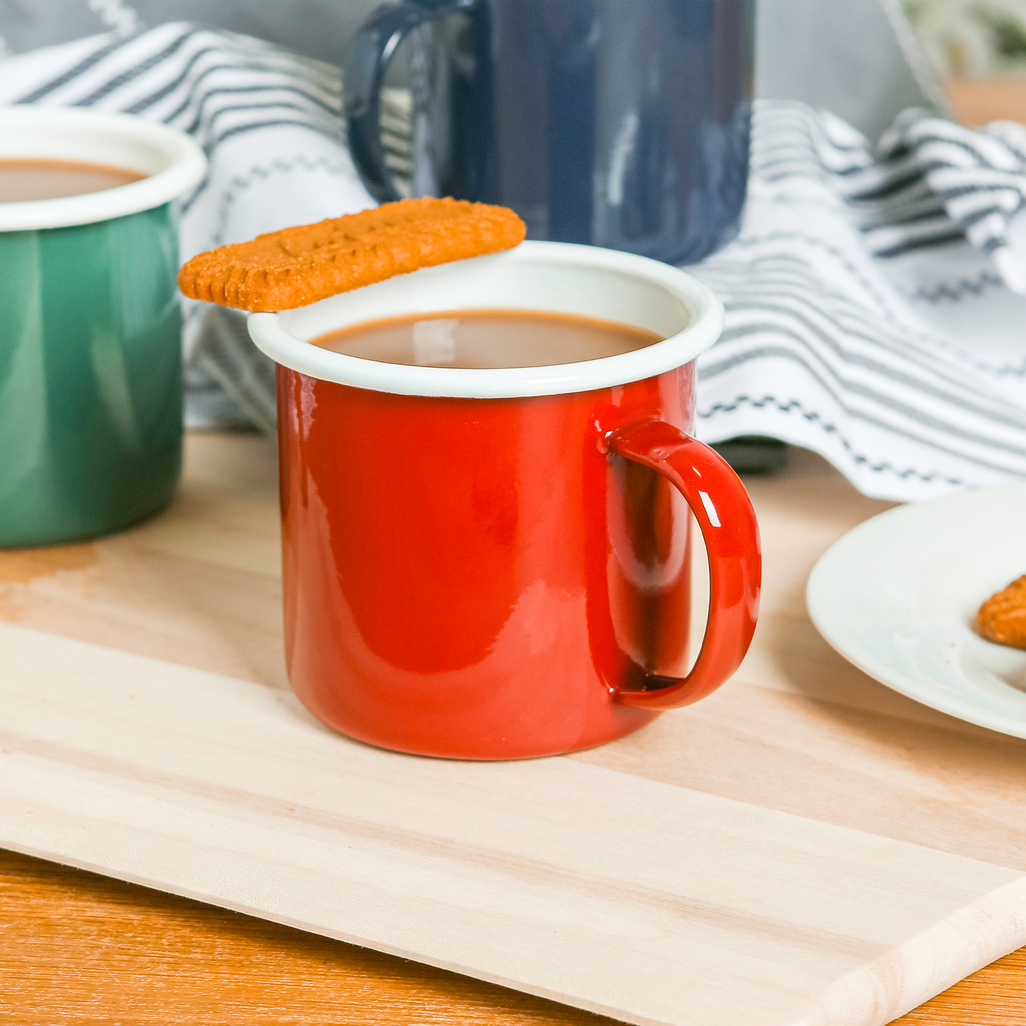 Rinkit Enamel Mug Red / White - 375ml 1 Enamel Mug 375ml, Red with White Rim