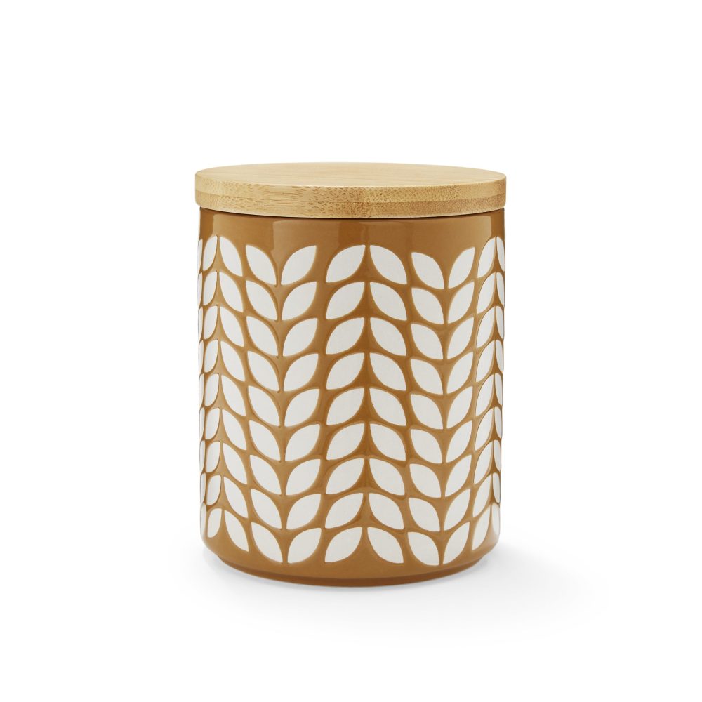 Cooksmart Bauhaus Geo Ceramic Canister, Mustard