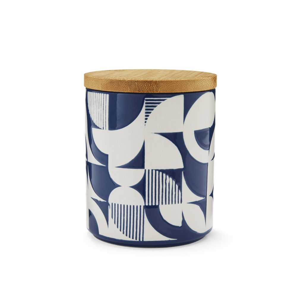Cooksmart Bauhaus Geo Ceramic Canister, Navy