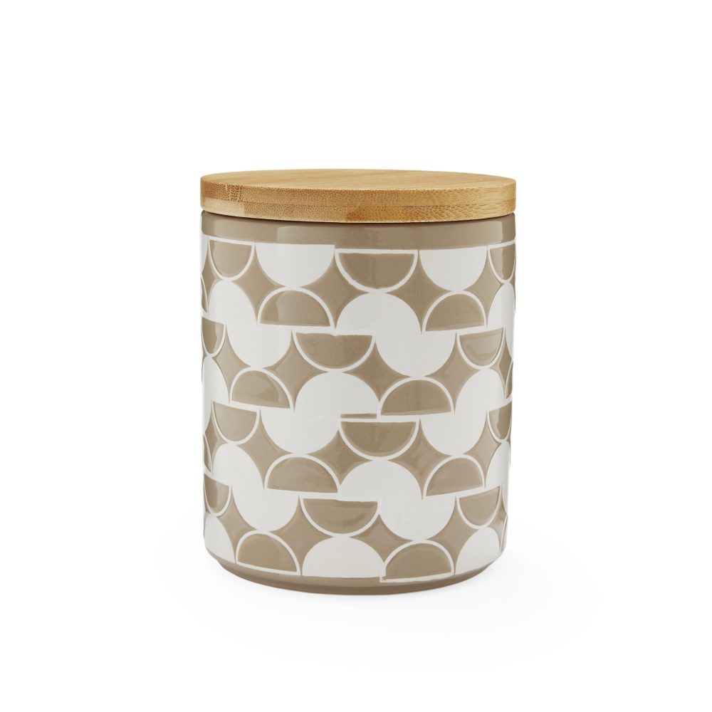 Cooksmart Bauhaus Geo Ceramic Canister, Taupe
