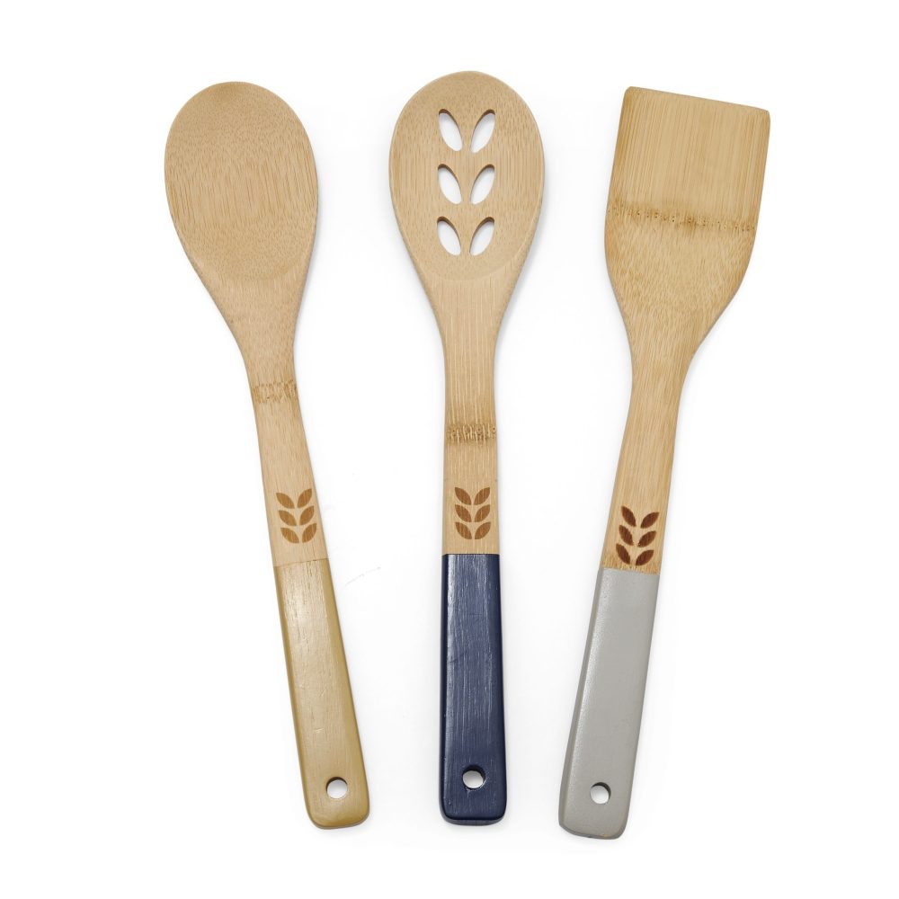 Cooksmart Bauhaus Geo Set of 3 Bamboo Utensils