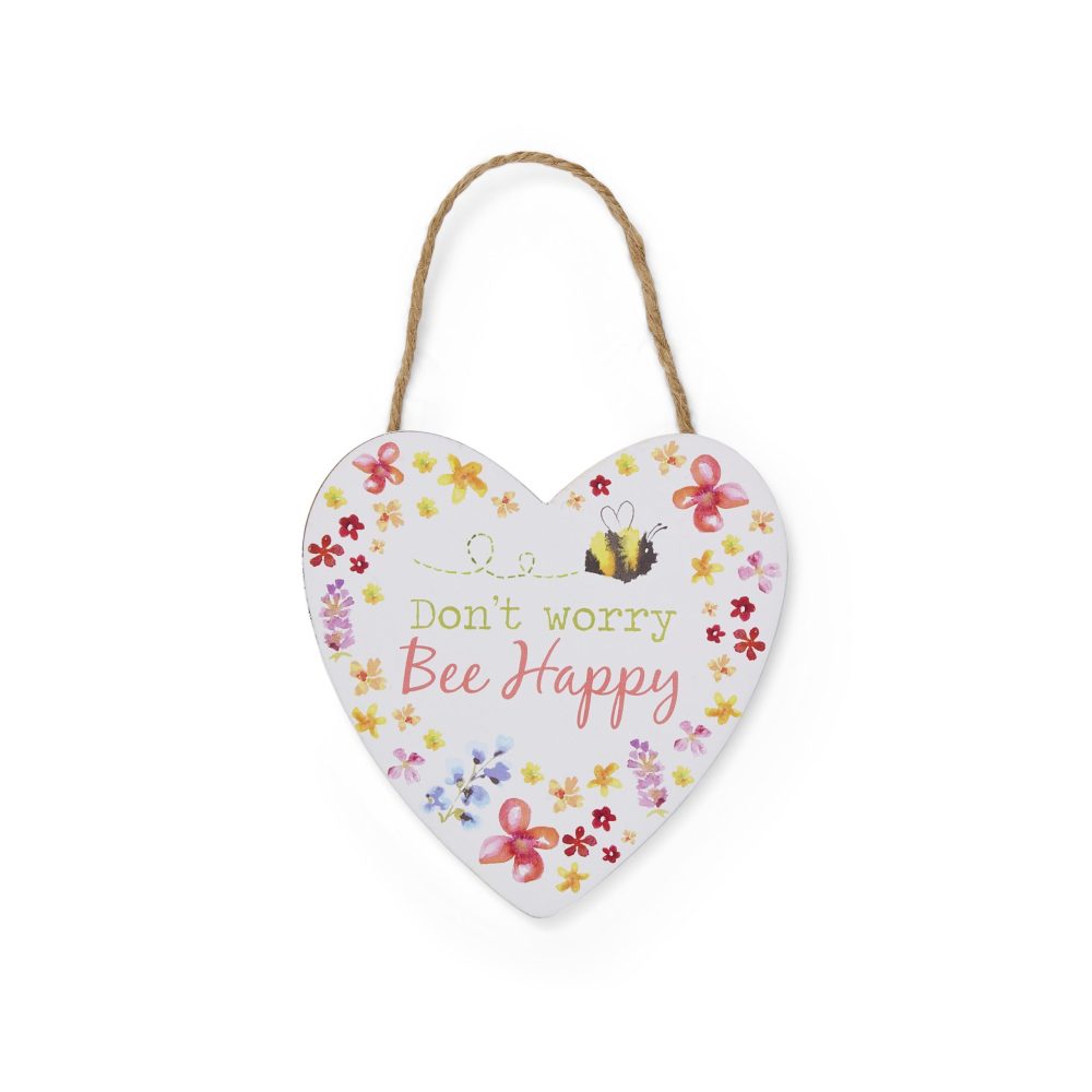 Cooksmart Bee Happy "Don't Worry" Heart Plaque