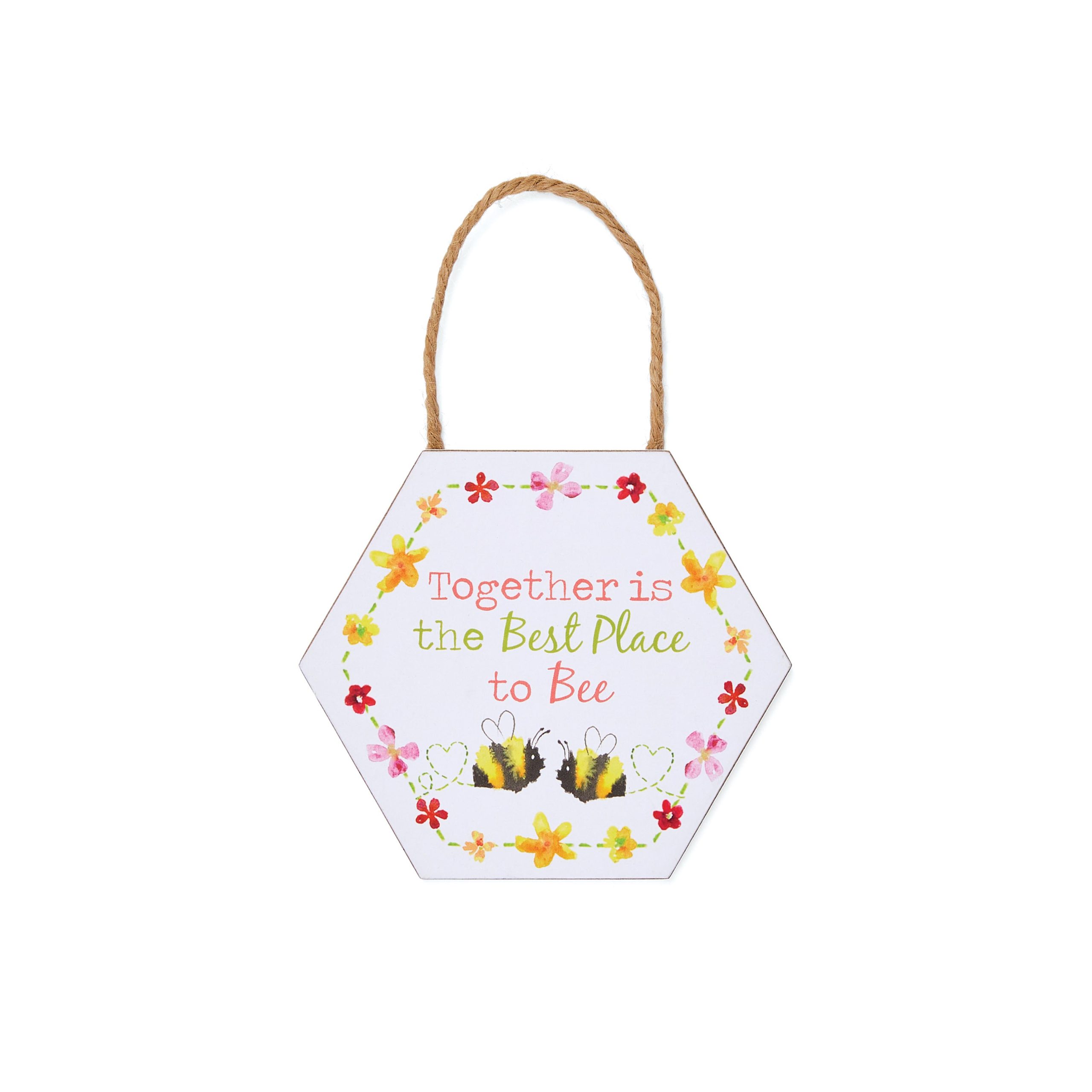 Cooksmart Bee Happy "Together" Hexagonal Plaque 2046 1 Cooksmart Bee Happy "Together" Hexagonal Plaque