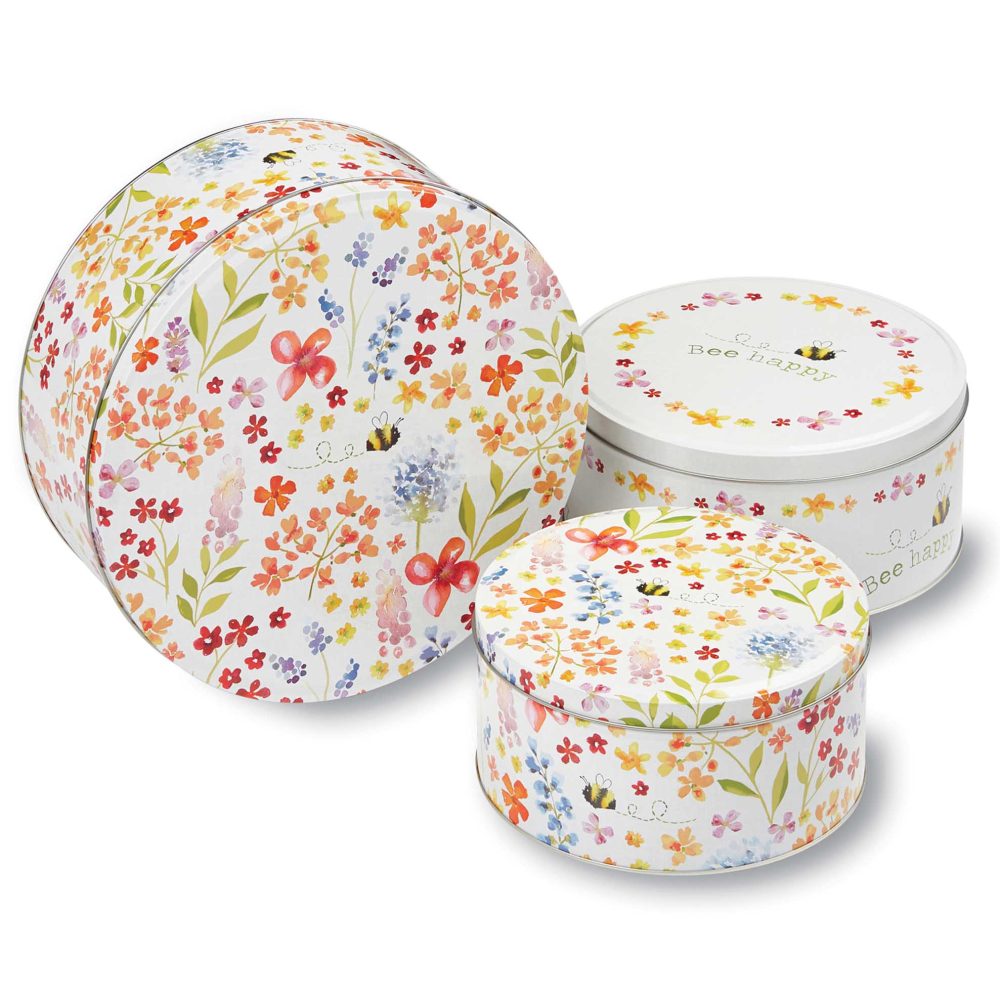 Cooksmart Bee Happy Set of 3 Round Cake Tins
