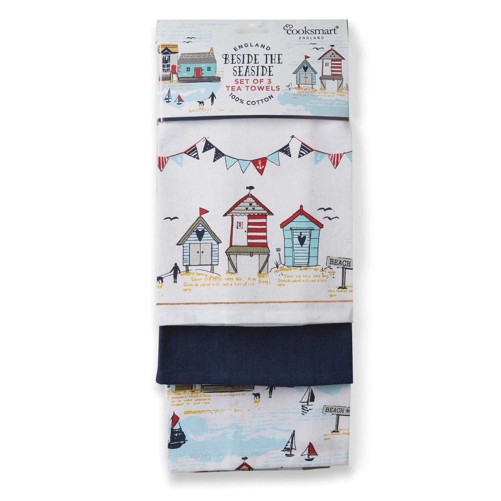 Cooksmart Beside The Seaside 3 Pack Tea Towel