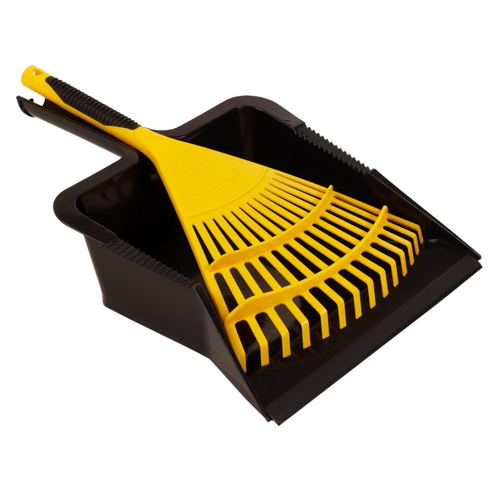Charles Bentley Bulldozer Heavy Duty Dustpan and Large Hand Rake Set, Pack of 6