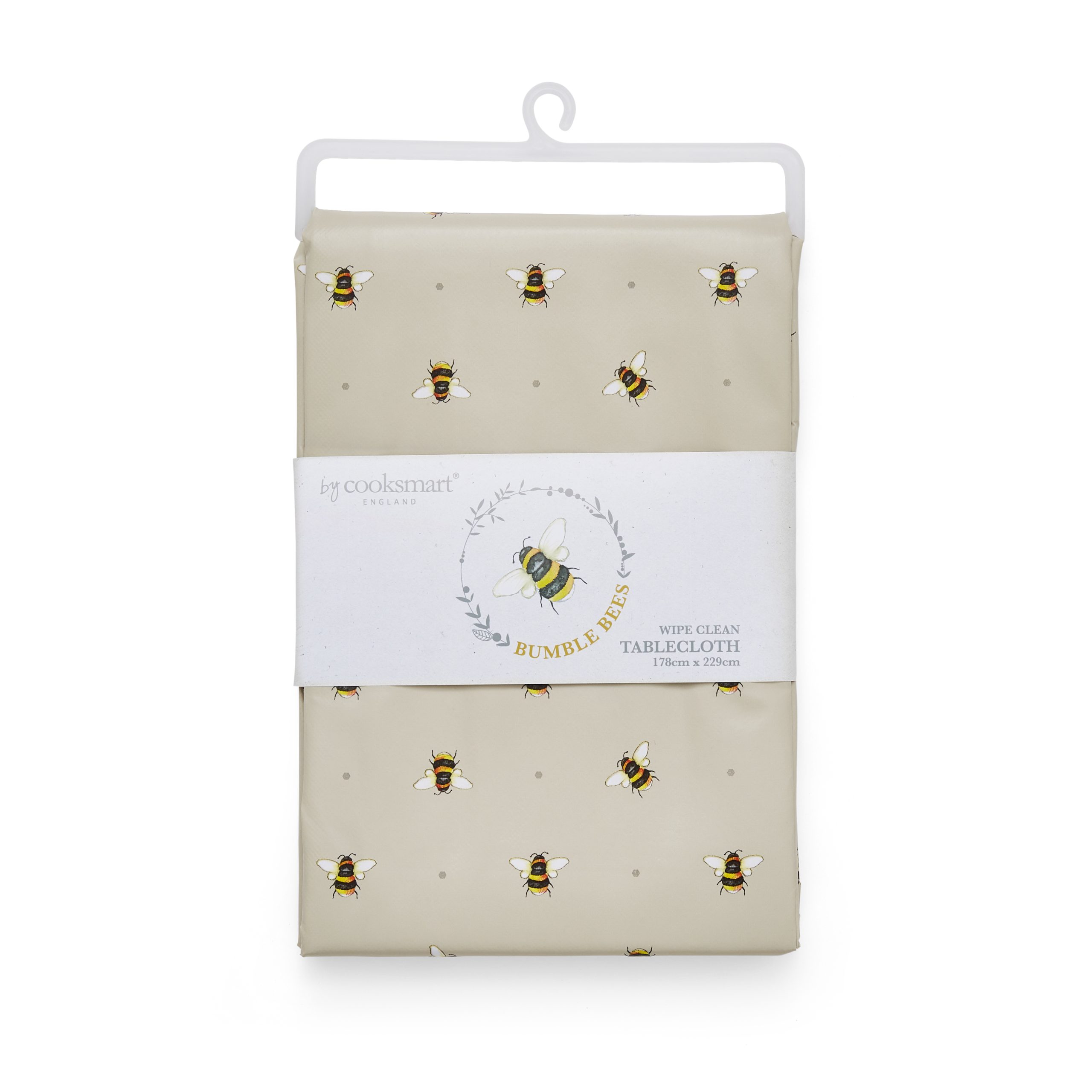 Cooksmart Bumble Bees Tablecloth - Organic Cotton (GOTS) 2079 1 Cooksmart Bumble Bees Tablecloth, Organic Cotton