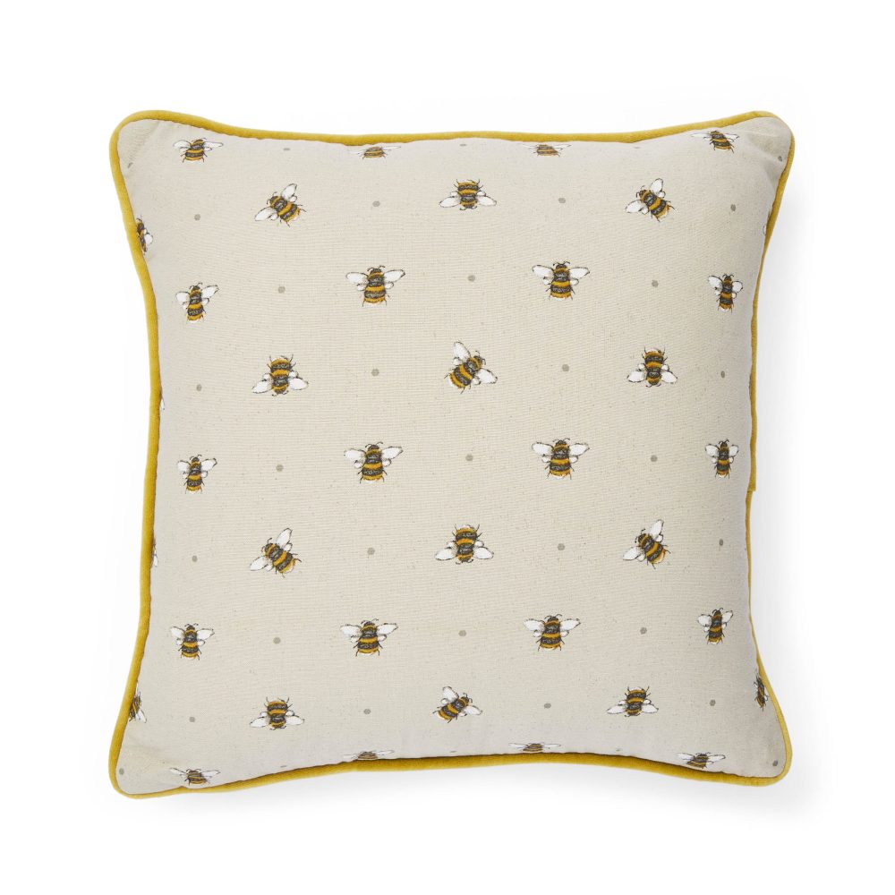 Cooksmart Bumble Bees Cushion, All Over Print