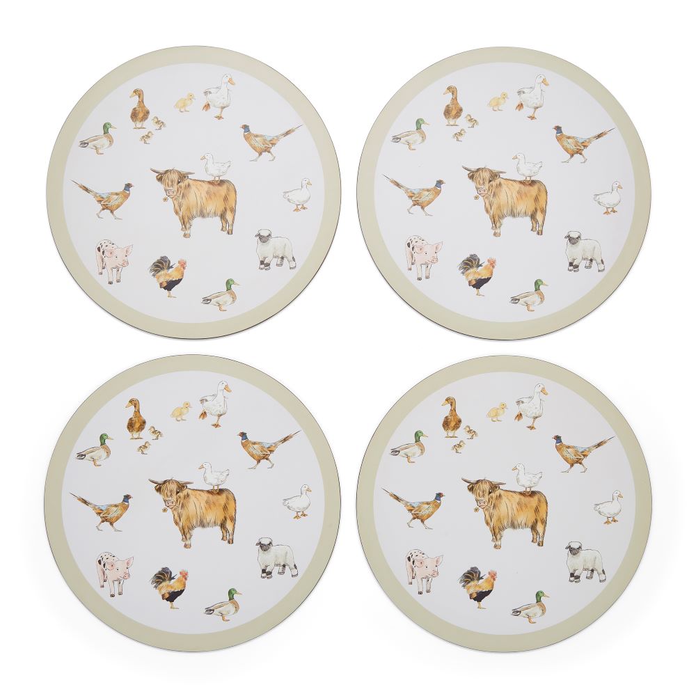 Cooksmart Buttercup Farm Set of 4 Round Placemats