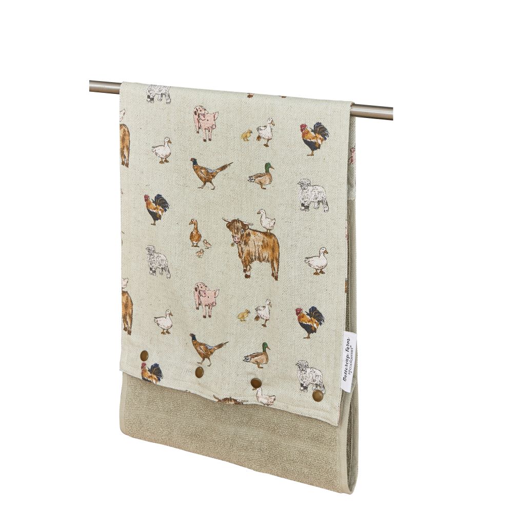 Cooksmart Buttercup Farm Roller Towel, Organic Cotton