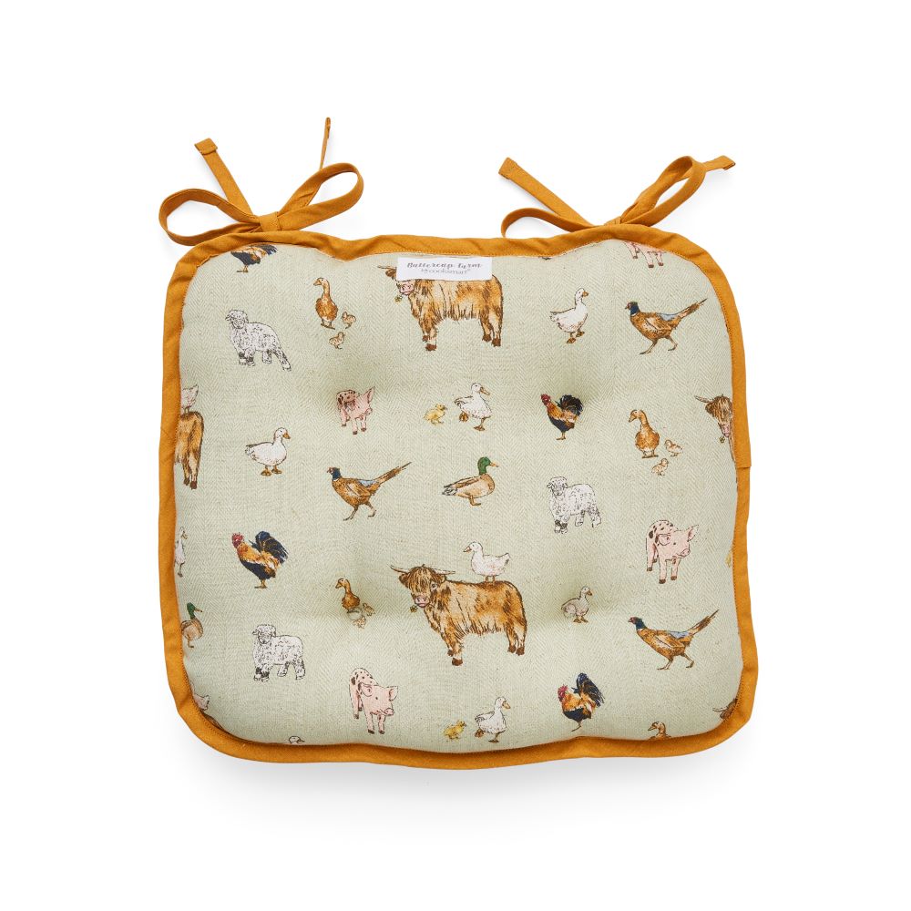 Cooksmart Buttercup Farm Seat Pad, Organic Cotton