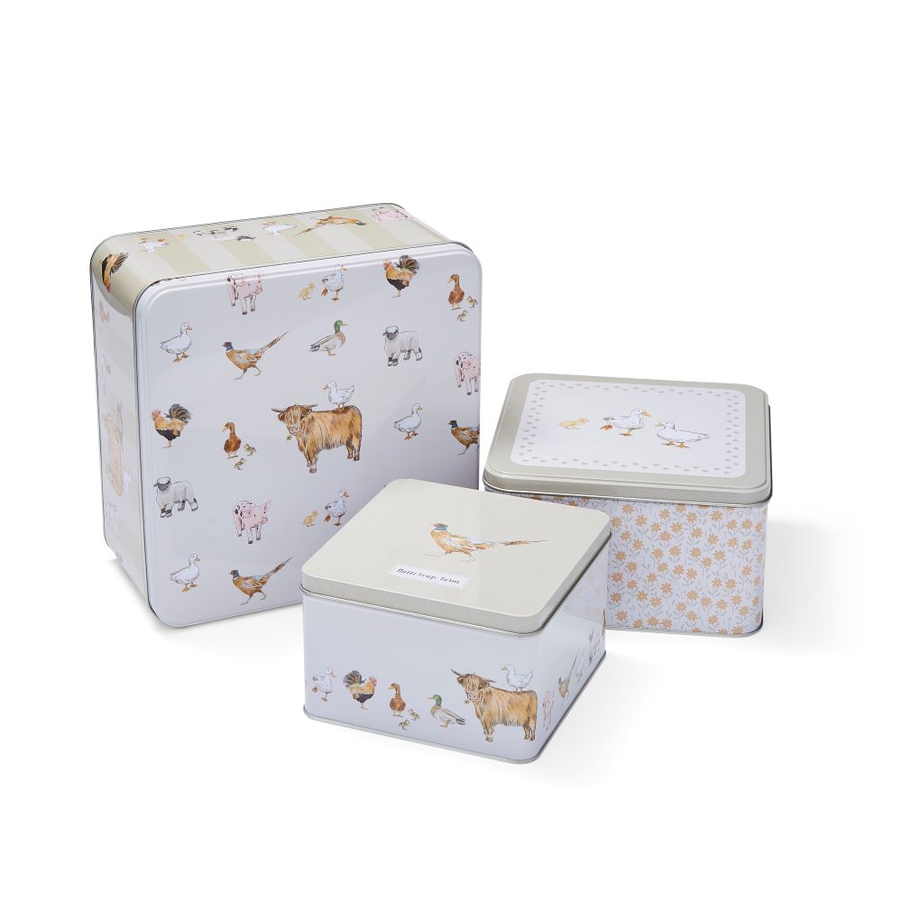 Cooksmart Buttercup Farm Set of 3 Square Cake Tins