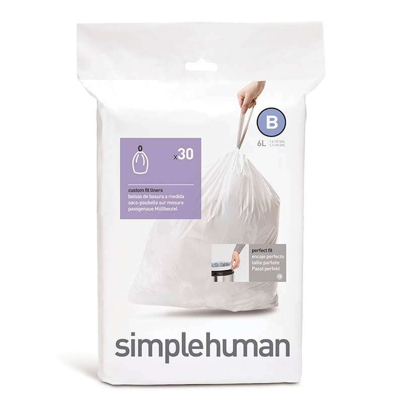 simplehuman Custom Fit Liners Code B, Pack of 30
