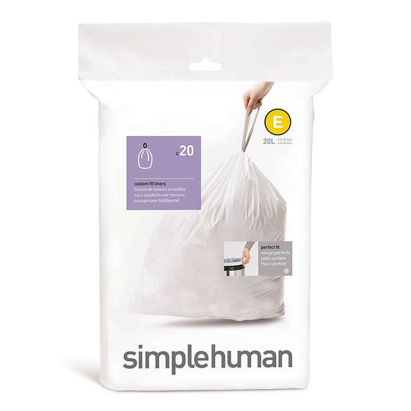 simplehuman Custom Fit Liners Code E, Pack of 20