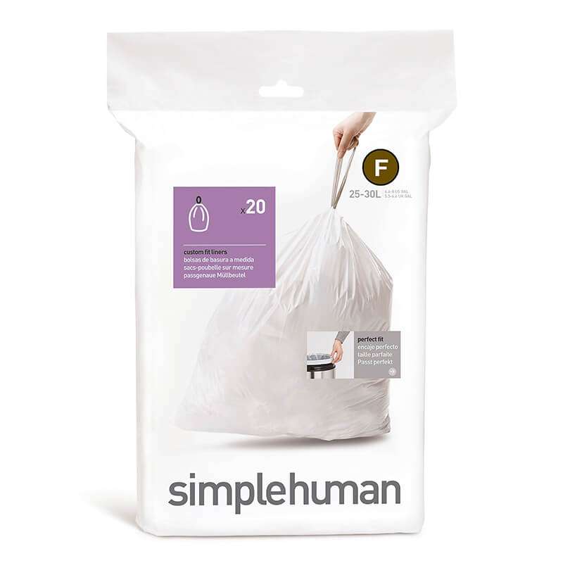simplehuman Custom Fit Liners Code F, 3 Packs of 20