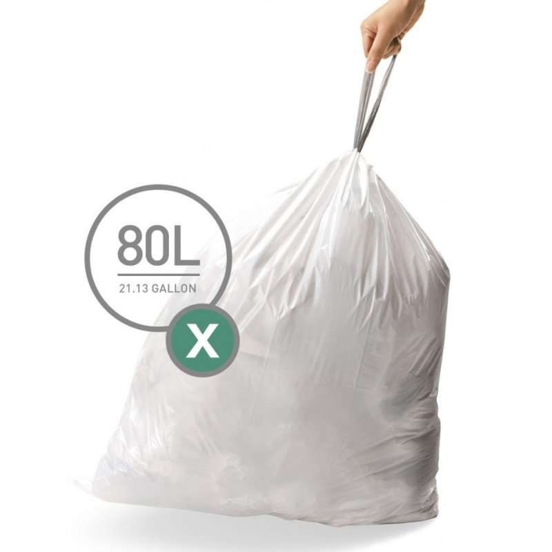 simplehuman Custom Fit Liners Code X, 80L, 60 Pack