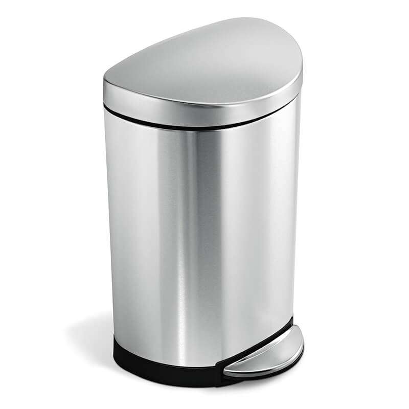 simplehuman Semi-Round Pedal Bin 10L, Brushed Stainless Steel
