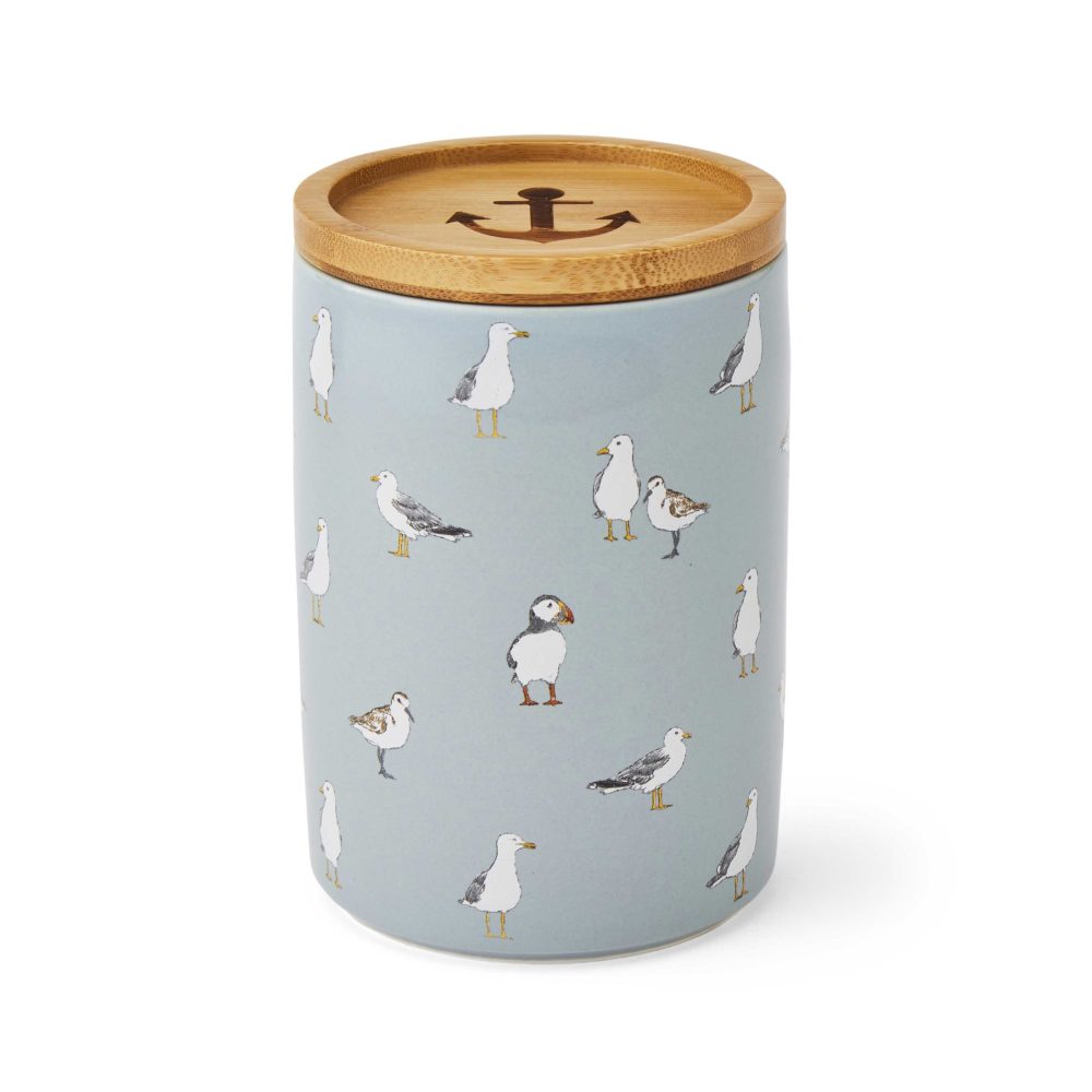 Cooksmart Coastal Birds Ceramic Canister, Large